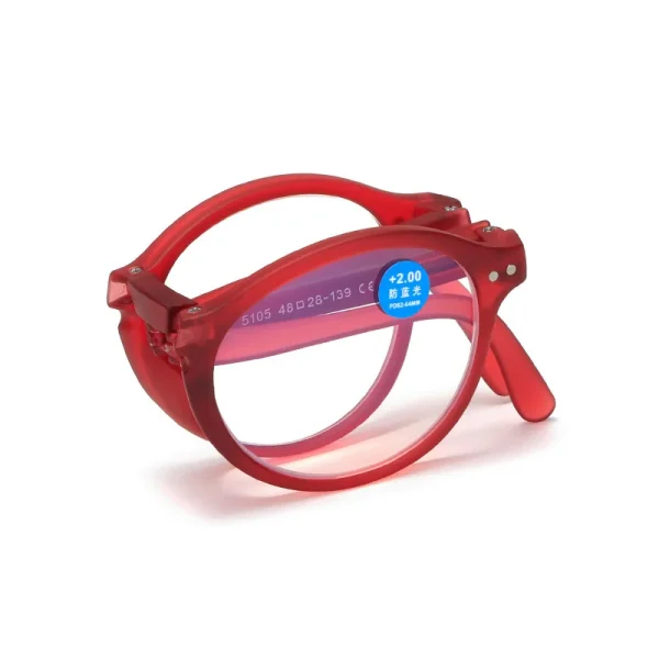 Fashion Folding Reading Glasses Small Round Square Portable Foldable Blue Light Blocking Folding Reading Glasses With Case - Image 5