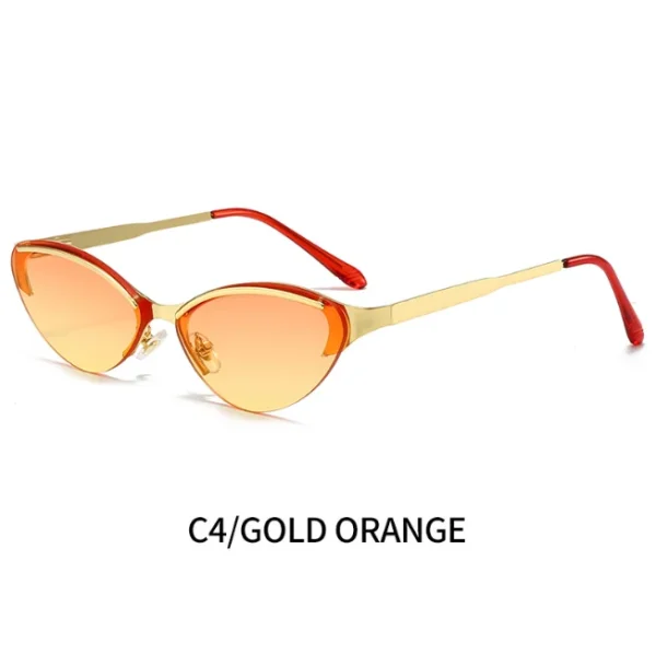 Retro Half Frame Cat Eye Sunglasses Women Vintage Cateye Female Gradient Shades UV400 Eyewear Ladies - Image 6
