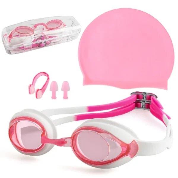 2025 China YIWU Wholesale Quality Children's Kids' Cartoon Training Swim Fish Cap and Goggles with Nose Clips Earplugs - Image 4