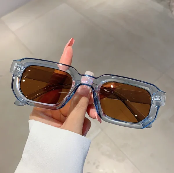 Trendy Rectangle Sunglasses Retro Fashion Thick Square Frame Hipster Sun Glasses Small Square Shades Custom Logo