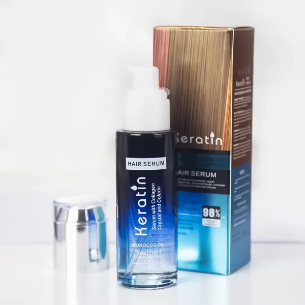 Natural Blue Keratin Nutrition Smooth Moisturizing Repair Damaged Keratin Hair Serum 80ml - Image 6