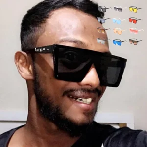 Sunglass Custom logo Sports Eyewear Big Frame Fashion Black Gafasquare Sunglasses for Men