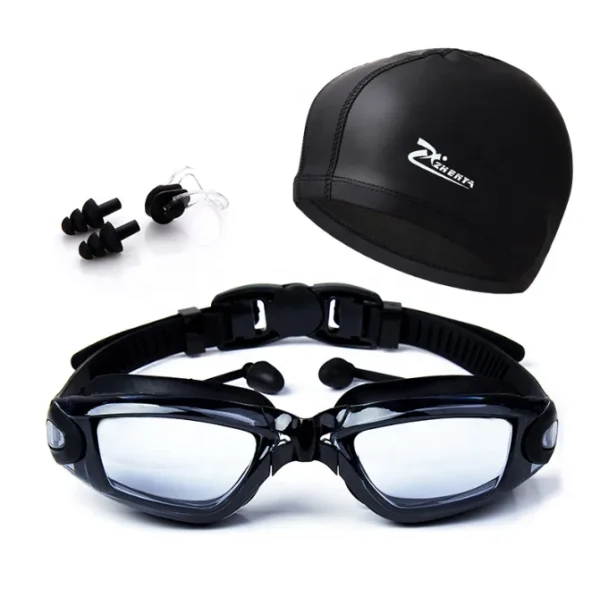 Custom logo Cap Nose Clip Earplug Packages Goggles for Swim No Leaking Adult UV Protection Triathlon Anti Fog Swimming Glasses - Image 3