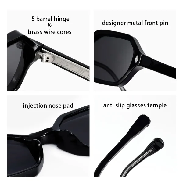 Lmamba 8101 Vintage Polygon High Quality CP Temple High Quality 3+2 Hinges Square Sun Glasses 2025 Retro Sunglasses Men Women - Image 5
