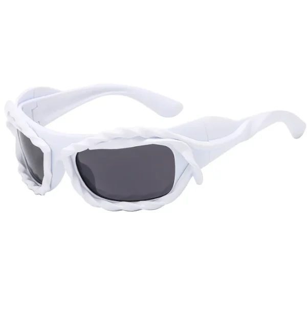 Punk Twisted Sunglasses Men Women Hip Hop Y2K Sun Glasses Male Streetwear Shades Futuristic Eyewear - Image 6