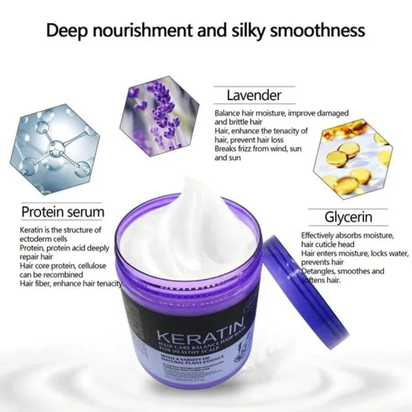 Healthy Scalp Salon Natural Keratin Hair Care with Nutririon Balance Brazil Lavender Hair Mask - Image 3