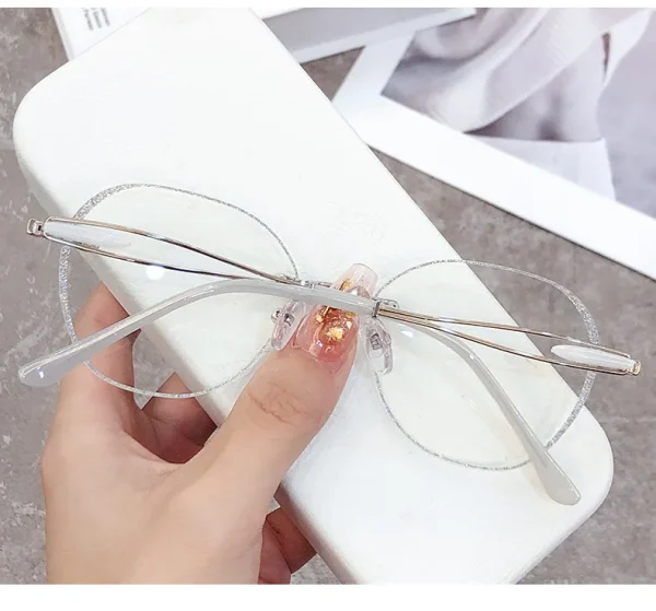 3303 Diamond Cut Edge Anti Blue Light Reading Glasses Ladies Reading Glasses Flash Powder Rimless Reading Glasses - Image 6