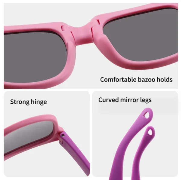 Kids Foldable Toddler Sunglasses Polarized Sunglasses for Chidren UV Protection Shades Fashion Outdoor Sun Gla - Image 2