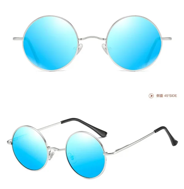 Retro Metal John Lennon Style Eyeglasses Men Women Outdoor Vintage Retro Lens Reflective Lens Round Shade Trendy Sunglasses - Image 6