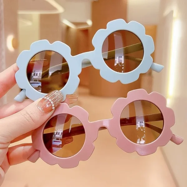 Round Flower Sunglasses Girls Flower Shaped Sunglasses Cute Outdoor Beach Eyewear for Kids - Image 6