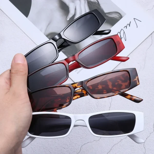 Small Rectangle Sunglasses Retro Narrow Frame Sunglasses UV400 Sun Glasses Vintage Square Eyewear - Image 4
