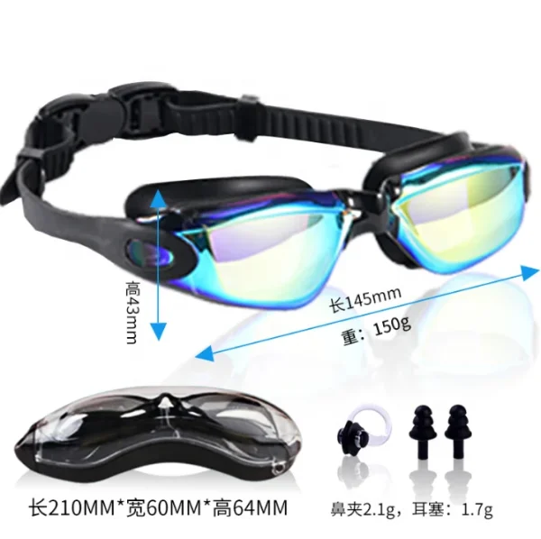Wholesale Swimming Caps and Goggles Swim Goggles With Nose Cover Triathlon High Quality Waterproof Goggles Swim for Men Women - Image 2
