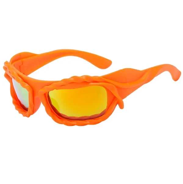 Punk Twisted Sunglasses Men Women Hip Hop Y2K Sun Glasses Male Streetwear Shades Futuristic Eyewear - Image 4