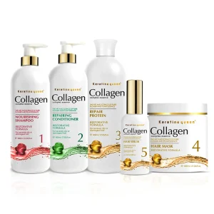 Wholesale Private Label Professional Salon 750ml Collagen Anti-dandruff Shampoo Hair Repairing Shampoo and Conditioner Set