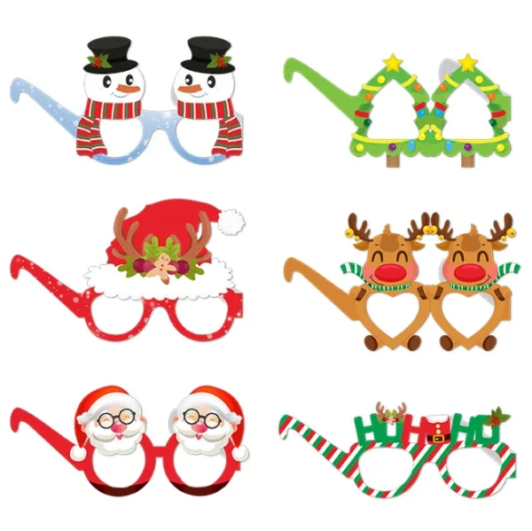 Funny Birthday Santa Reindeer Glitter Party Glasses Christmas Sunglasses Decoration Eyeglasses Vacation Holiday Paper Eyewear - Image 5