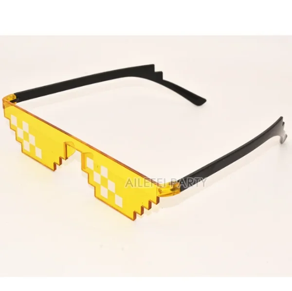 Thumbs up Sunglasses Pixelated Funny Mosaic Glasses for Party Club Bar Photo Sunglasses Decoration - Image 6
