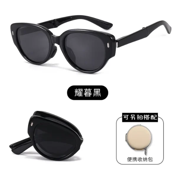 Cat Eye Foldable Sunglasses for Women Men Polarized UV 400 Protection Folding Sun Glasses 2025 Fashion Eyewear - Image 5