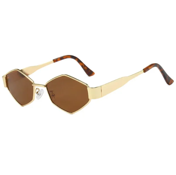 Polygonal Glasses for Men and Women Vintage Rhombus Fashion Sun Glasses Unique Metal Frame Punk Shades - Image 6