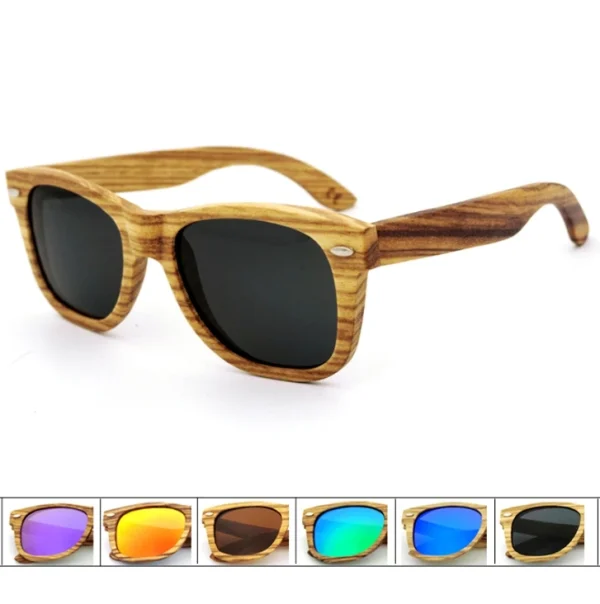 2022 Men  Polarized Luxury Wooden Sunglasses Verified Oak Ash Zebra Black Walnut Rosewood Zebra Wood Sunglasses Bamboo - Image 2