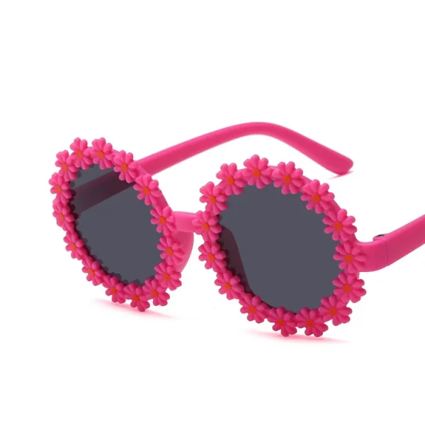 319 Children's Sunglasses Cute Baby Flower Sunglasses Boys Girls Fashion Anti-Ultraviolet Sunshade Little Girl Glasses - Image 6
