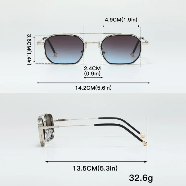 Lmamba 2983 High Quality Steam Punk Double Bridge Men Driving Sun Glasses 2025 Custom Logo Vintage Metal Sunglasses Shades UV400 - Image 6