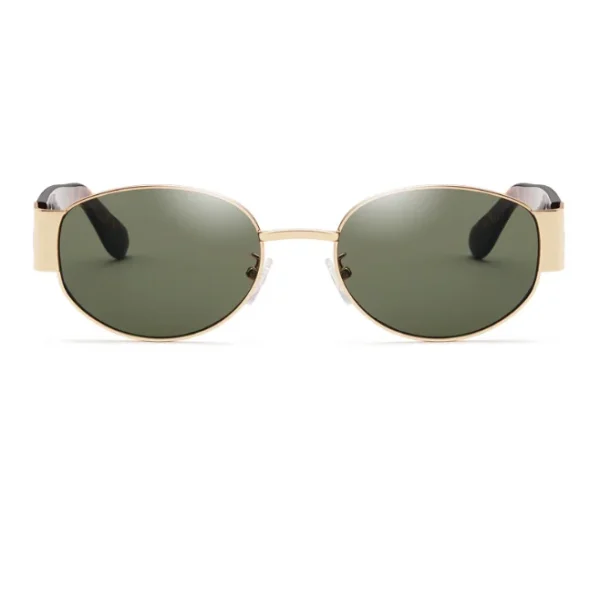 Retro Oval Sunglasses Small Metal Sunglasses for Women Men Trendy Fashion Sun Glasses UV400 Shades - Image 2